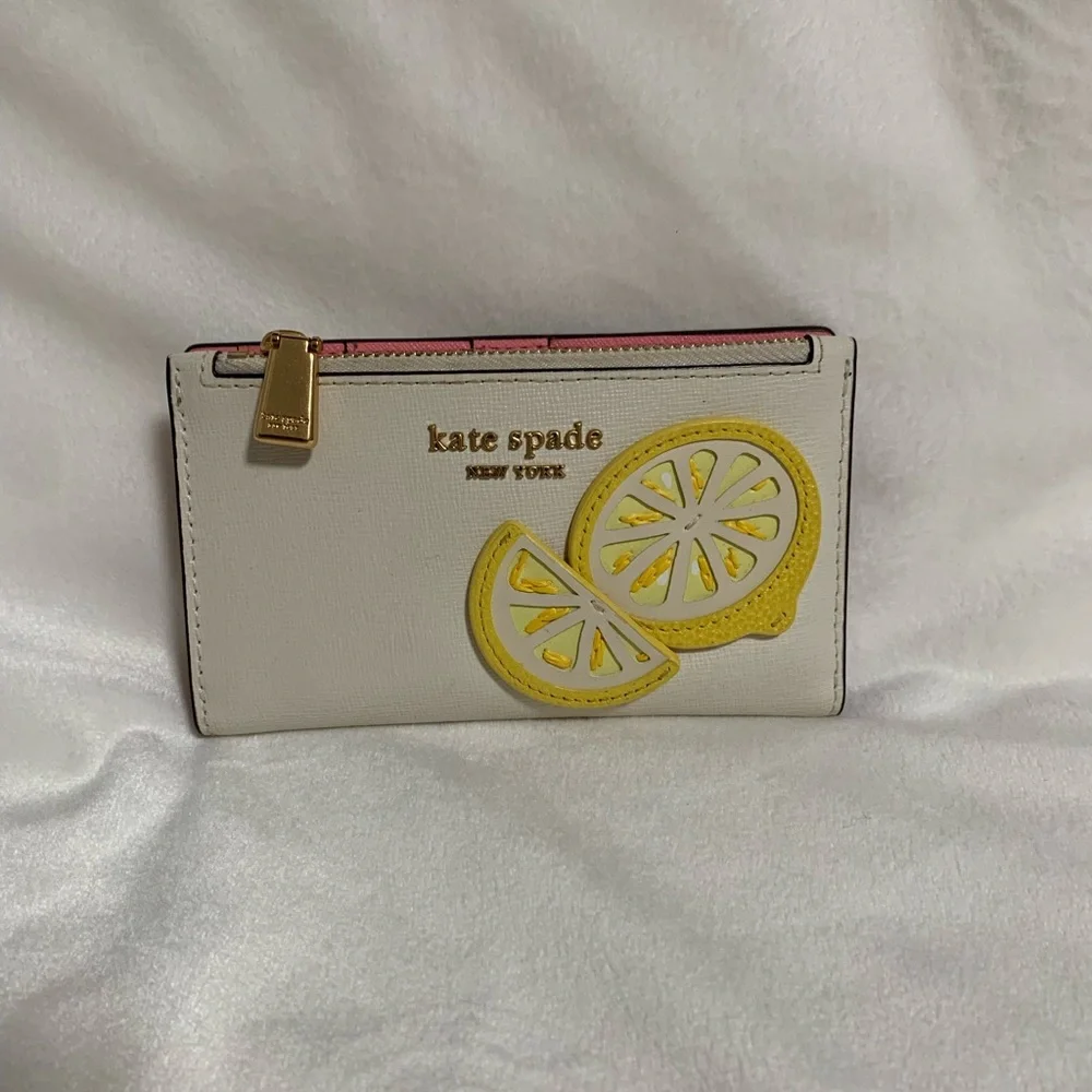 COPY - Kate Spade Lemon Drop Appliqué Small Slim Bifold Wallet